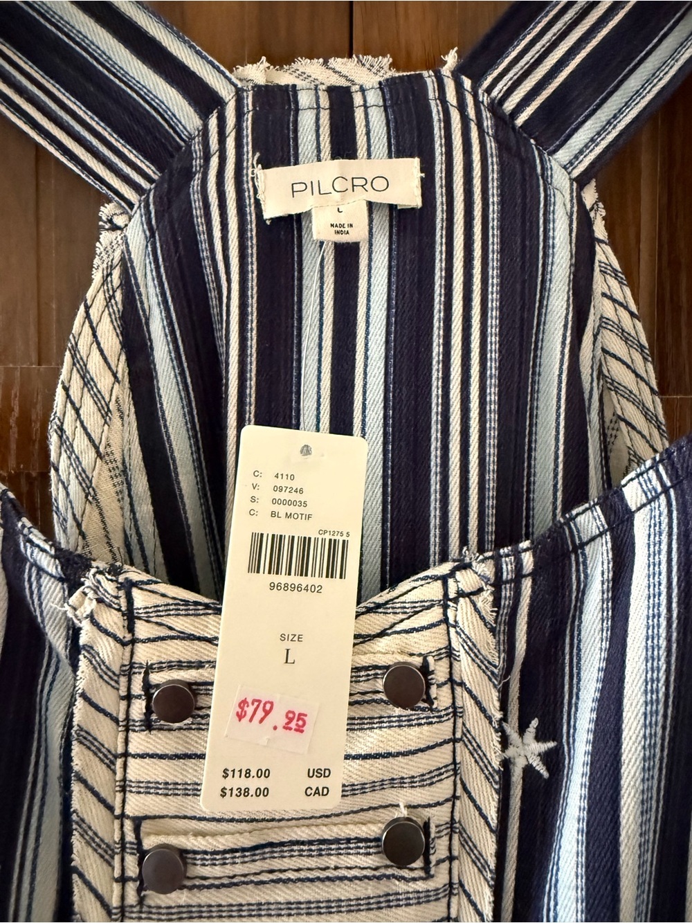 Pilcro Navy and White Striped Tank Top - Picture 4 of 5